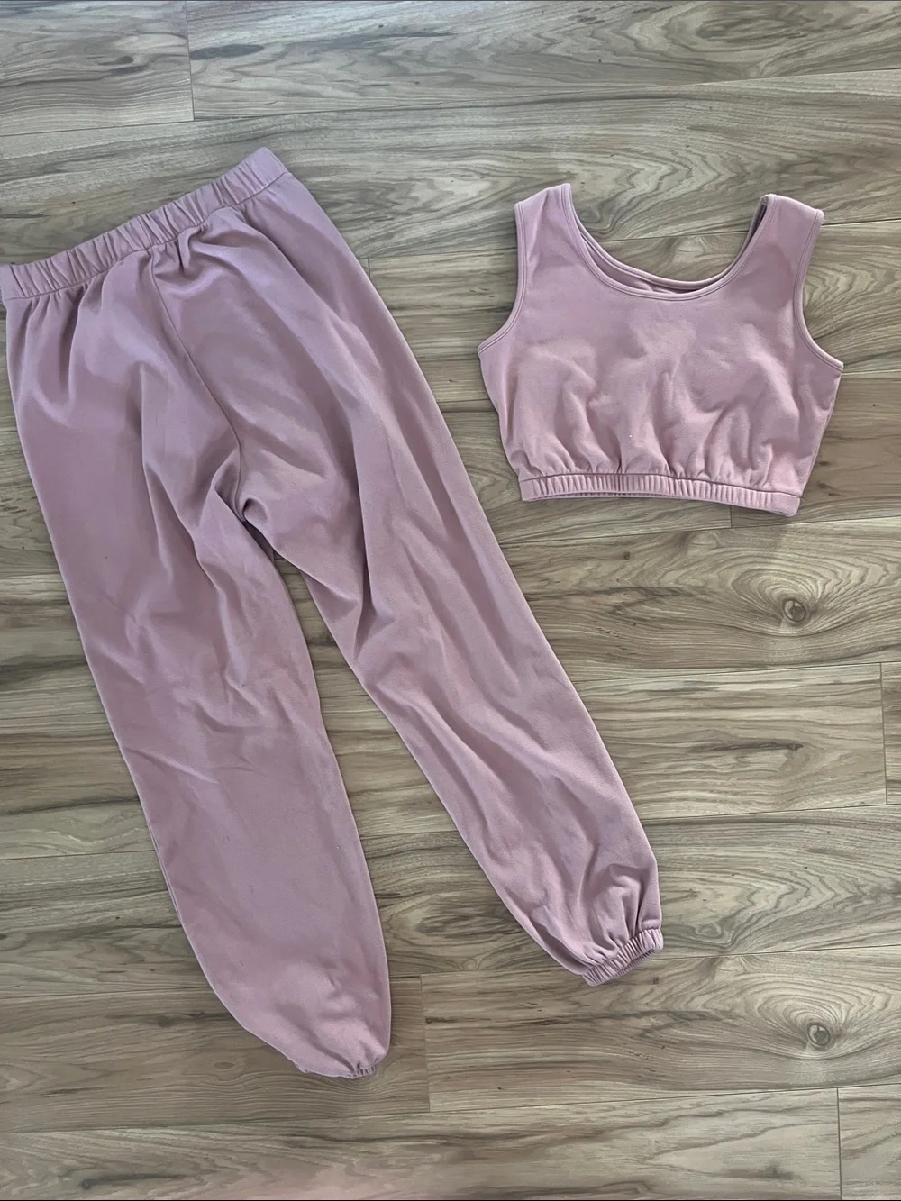 Women's Dusty Rose Lounge Joggers & Crop Tank Set